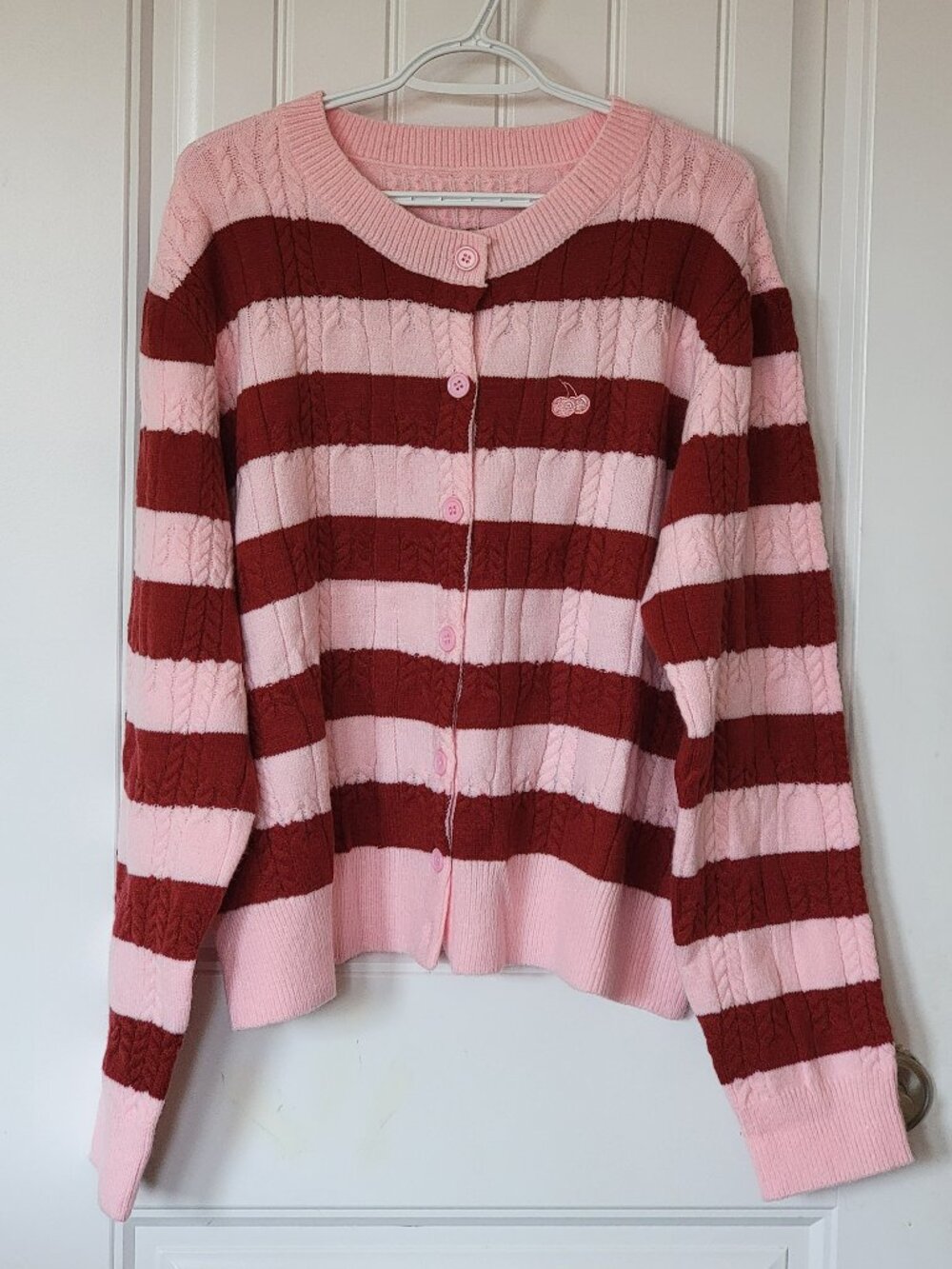 Cider Cherry Striped Cropped Cardi 4X